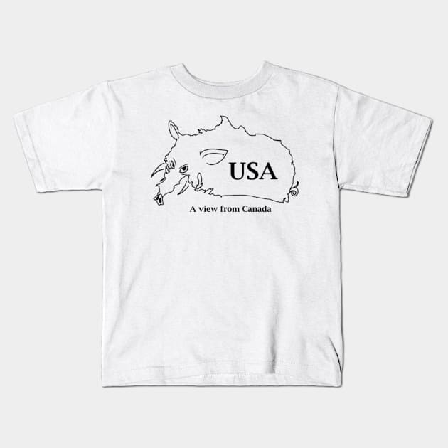 A funny map of the USA 5 Kids T-Shirt by percivalrussell